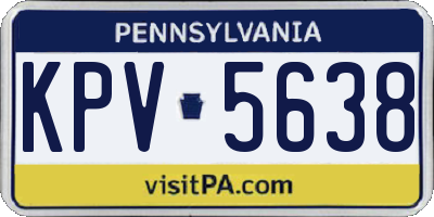 PA license plate KPV5638