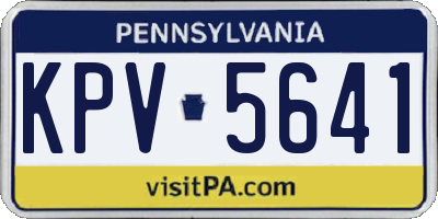 PA license plate KPV5641