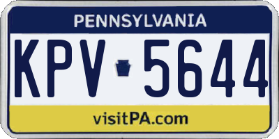 PA license plate KPV5644
