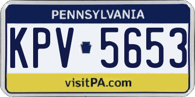 PA license plate KPV5653