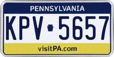 PA license plate KPV5657