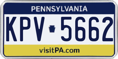 PA license plate KPV5662