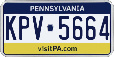 PA license plate KPV5664
