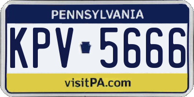 PA license plate KPV5666