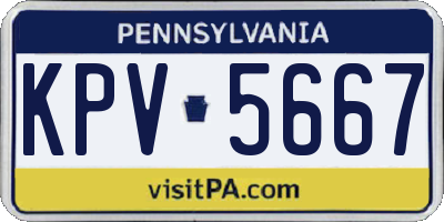PA license plate KPV5667