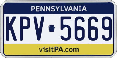 PA license plate KPV5669