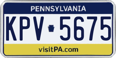 PA license plate KPV5675