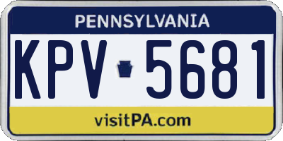 PA license plate KPV5681