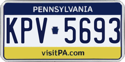 PA license plate KPV5693