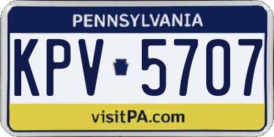 PA license plate KPV5707