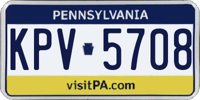PA license plate KPV5708