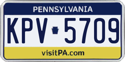 PA license plate KPV5709