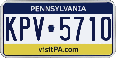 PA license plate KPV5710