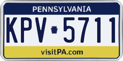 PA license plate KPV5711
