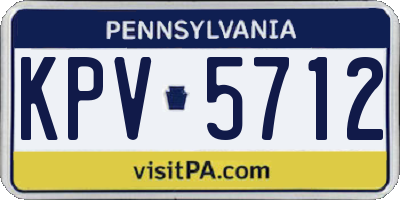 PA license plate KPV5712