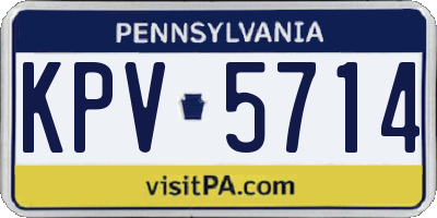 PA license plate KPV5714