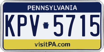 PA license plate KPV5715