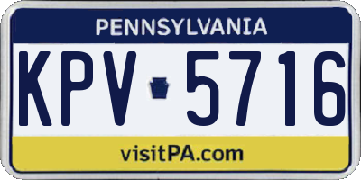 PA license plate KPV5716