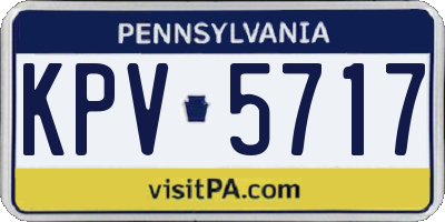 PA license plate KPV5717