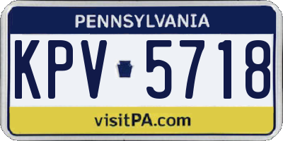 PA license plate KPV5718