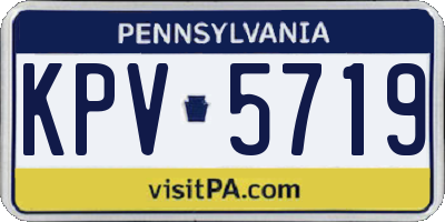 PA license plate KPV5719
