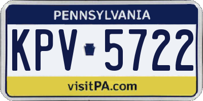 PA license plate KPV5722