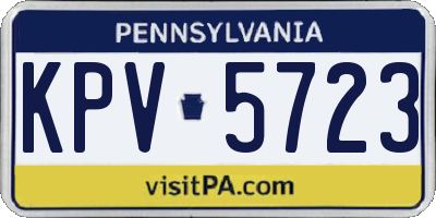 PA license plate KPV5723