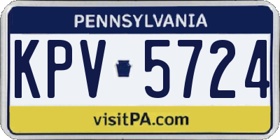 PA license plate KPV5724