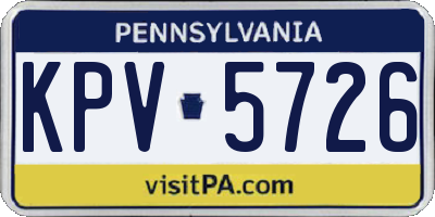 PA license plate KPV5726