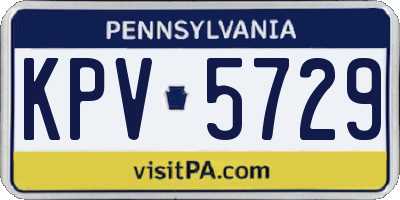 PA license plate KPV5729
