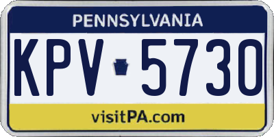 PA license plate KPV5730