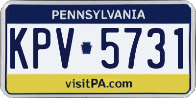 PA license plate KPV5731