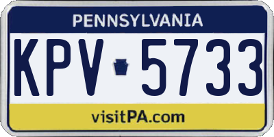 PA license plate KPV5733