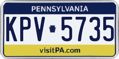 PA license plate KPV5735