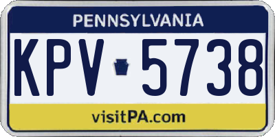 PA license plate KPV5738