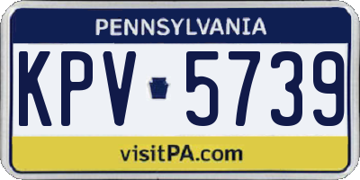 PA license plate KPV5739