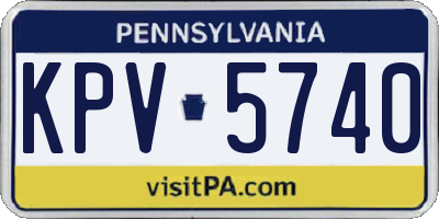 PA license plate KPV5740