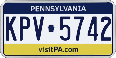 PA license plate KPV5742