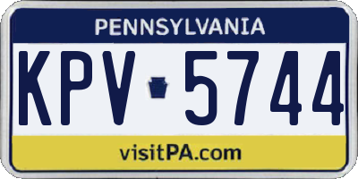 PA license plate KPV5744