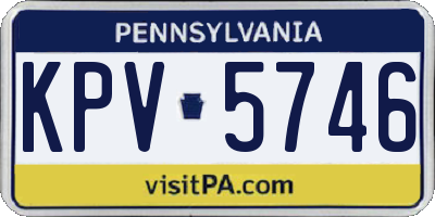 PA license plate KPV5746