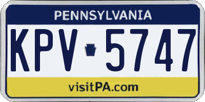 PA license plate KPV5747