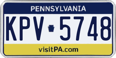 PA license plate KPV5748