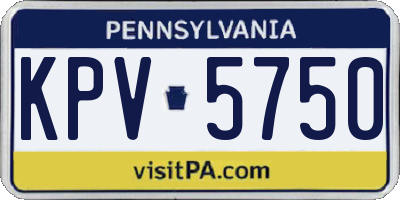 PA license plate KPV5750