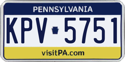 PA license plate KPV5751