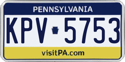 PA license plate KPV5753