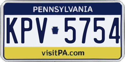 PA license plate KPV5754