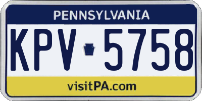 PA license plate KPV5758