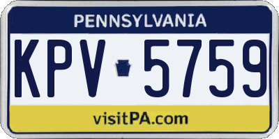 PA license plate KPV5759