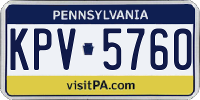 PA license plate KPV5760
