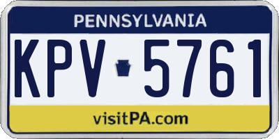 PA license plate KPV5761